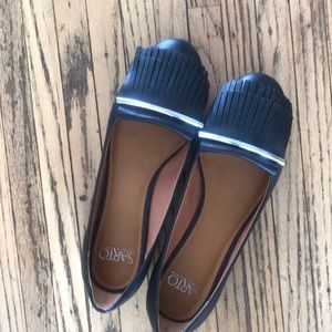 Franco Sarto Black Leather Flats